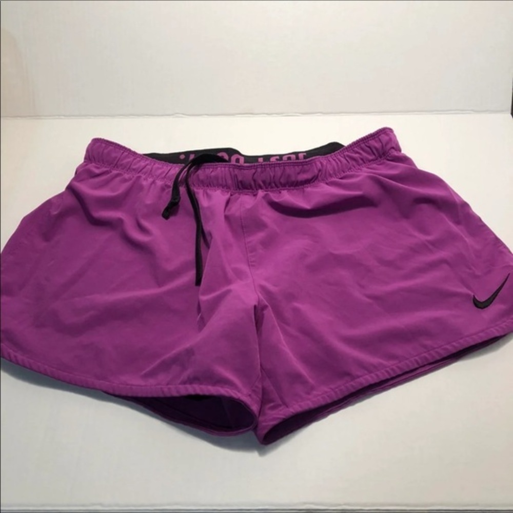 Nike Dri Fit‎ Shorts Women’s Size Med Just Do It Purple Stretch DrawString
